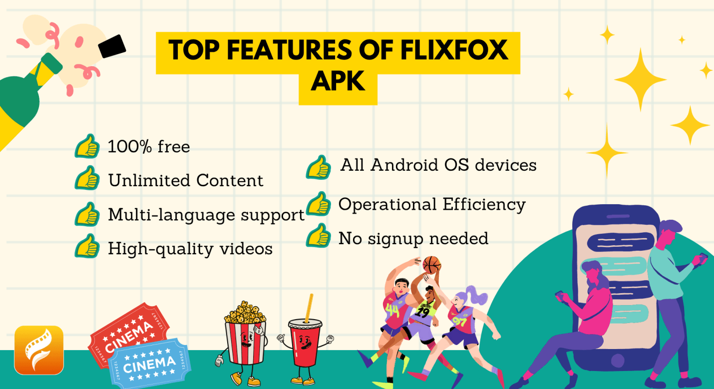 Features of FlixFox APK streaming app for Android
